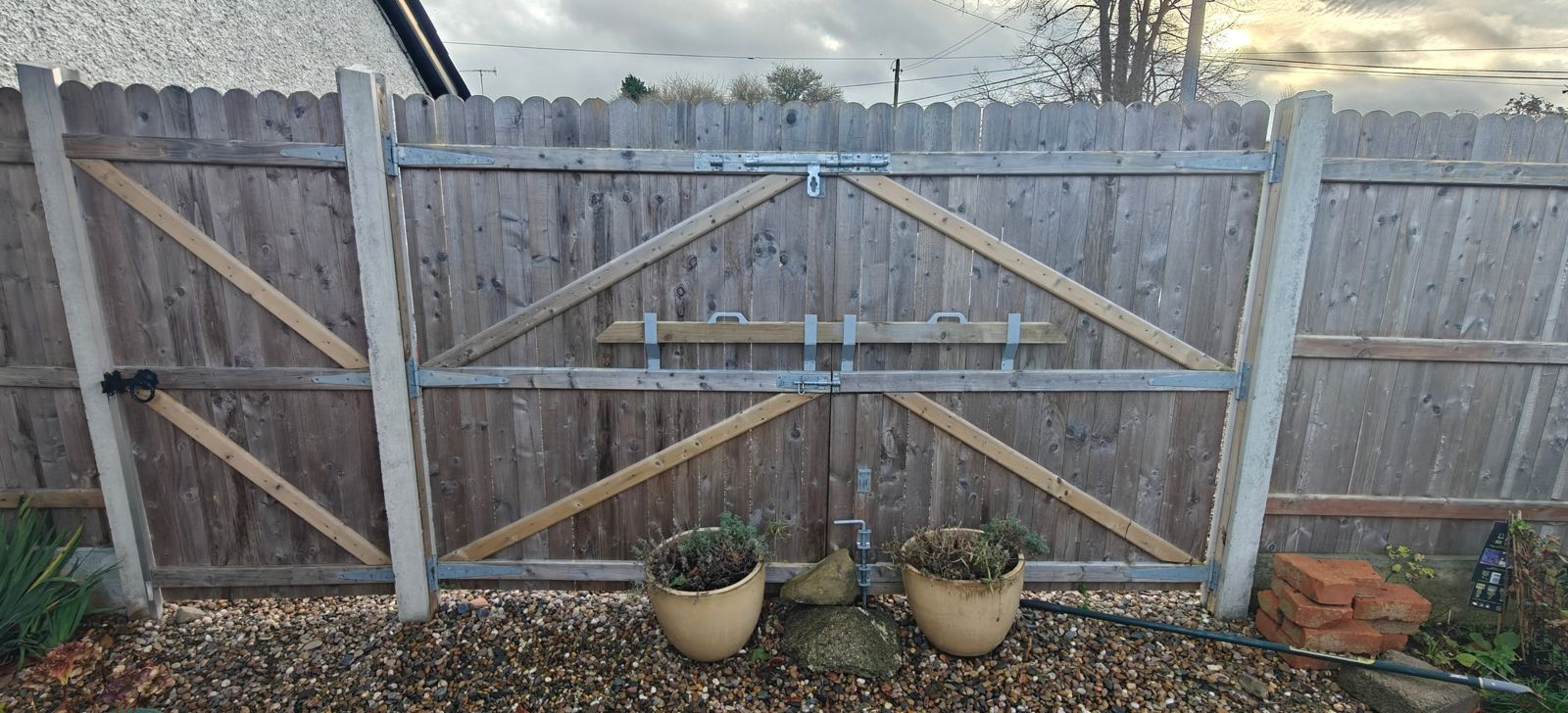 Old weathered double gates, inside view